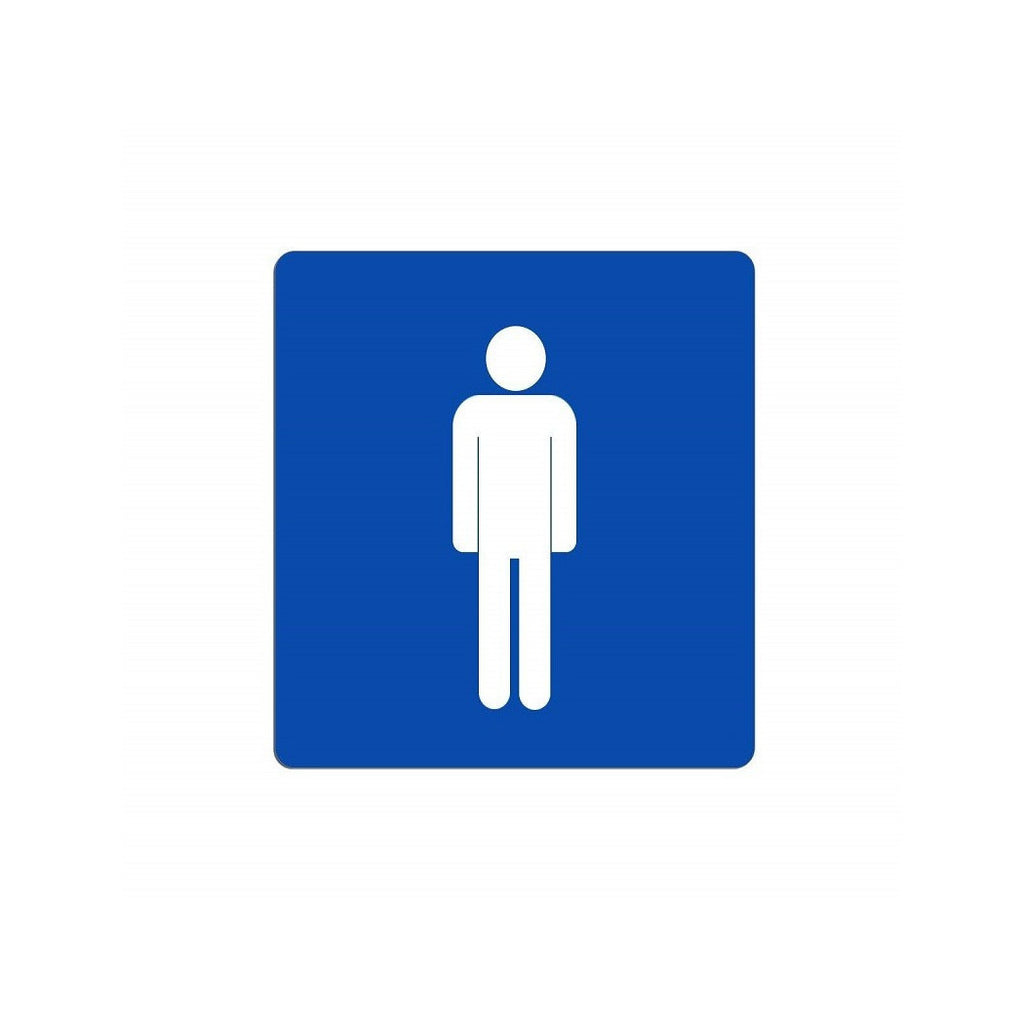 Hombre firma signo inodoro baño plato plato plato adhesivo