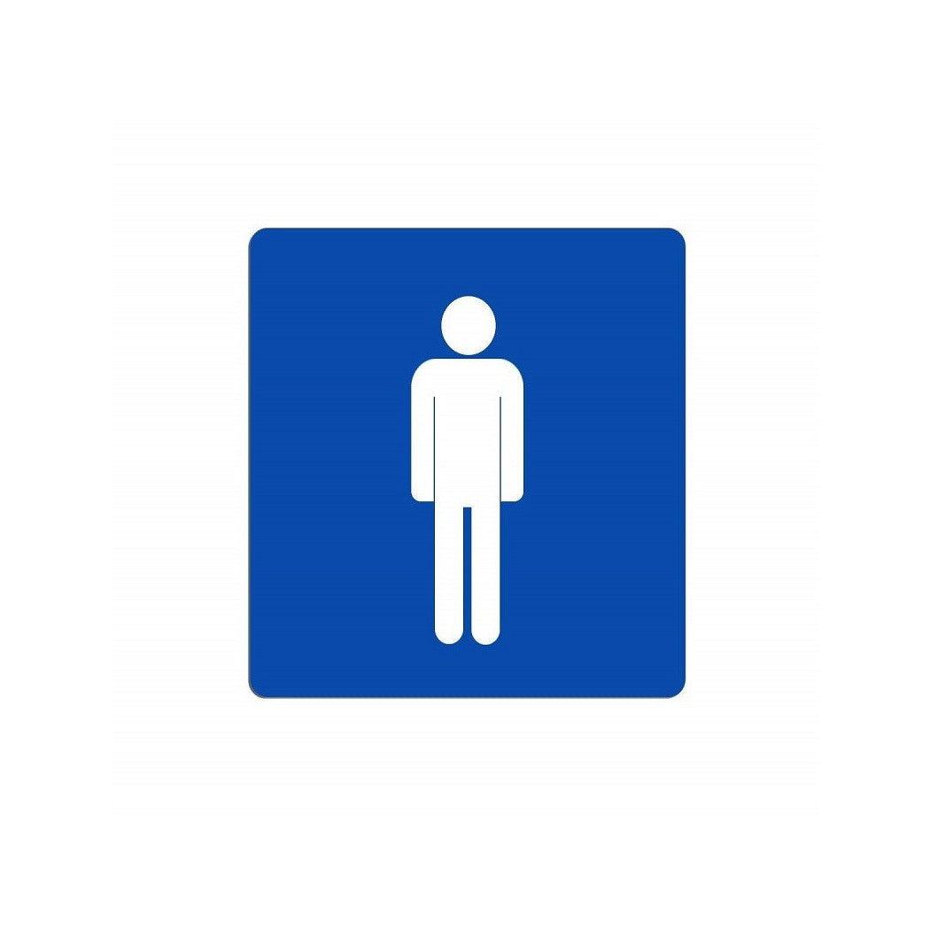 Hombre firma signo inodoro baño plato plato plato adhesivo