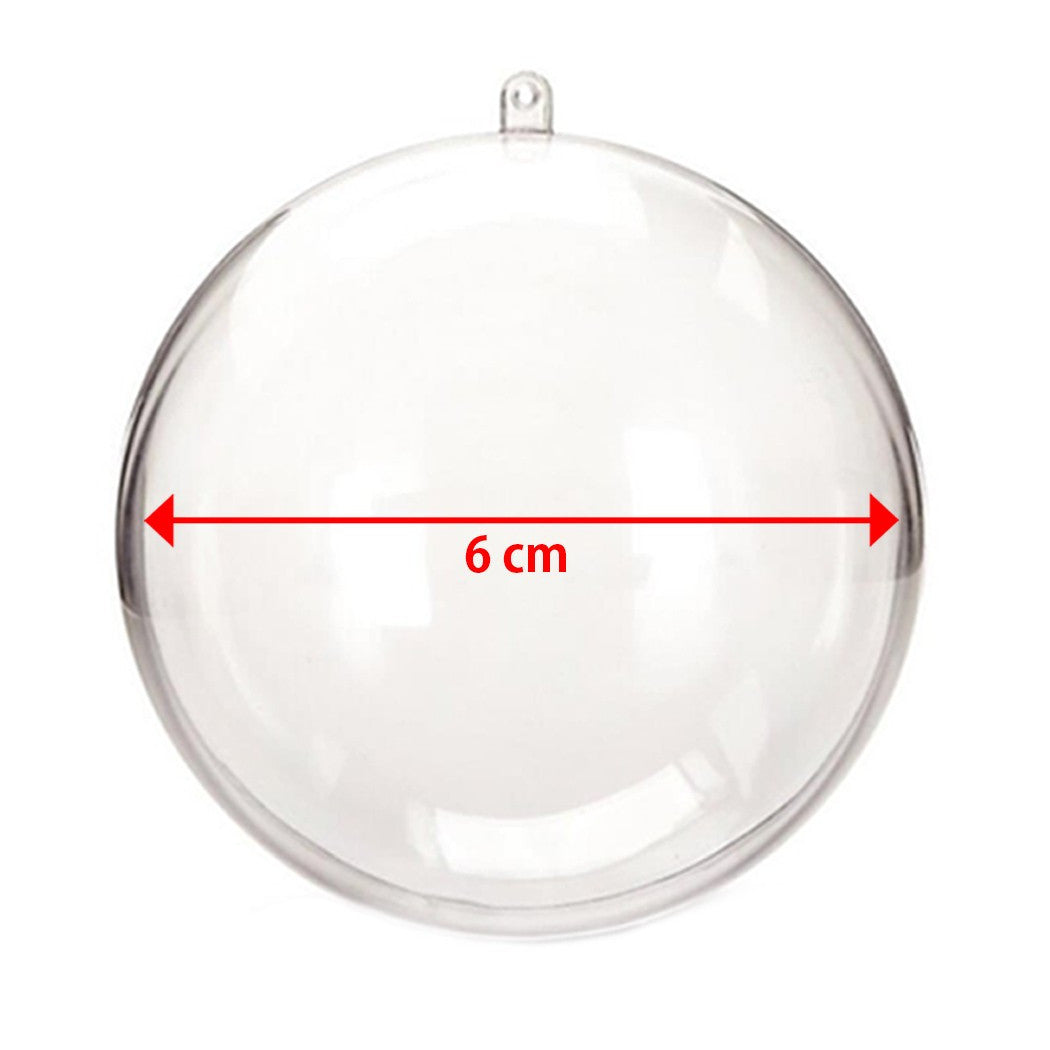 Kit 8 bolas transparentes 6 cm con pinceles y pinceles decoraciones navideñas