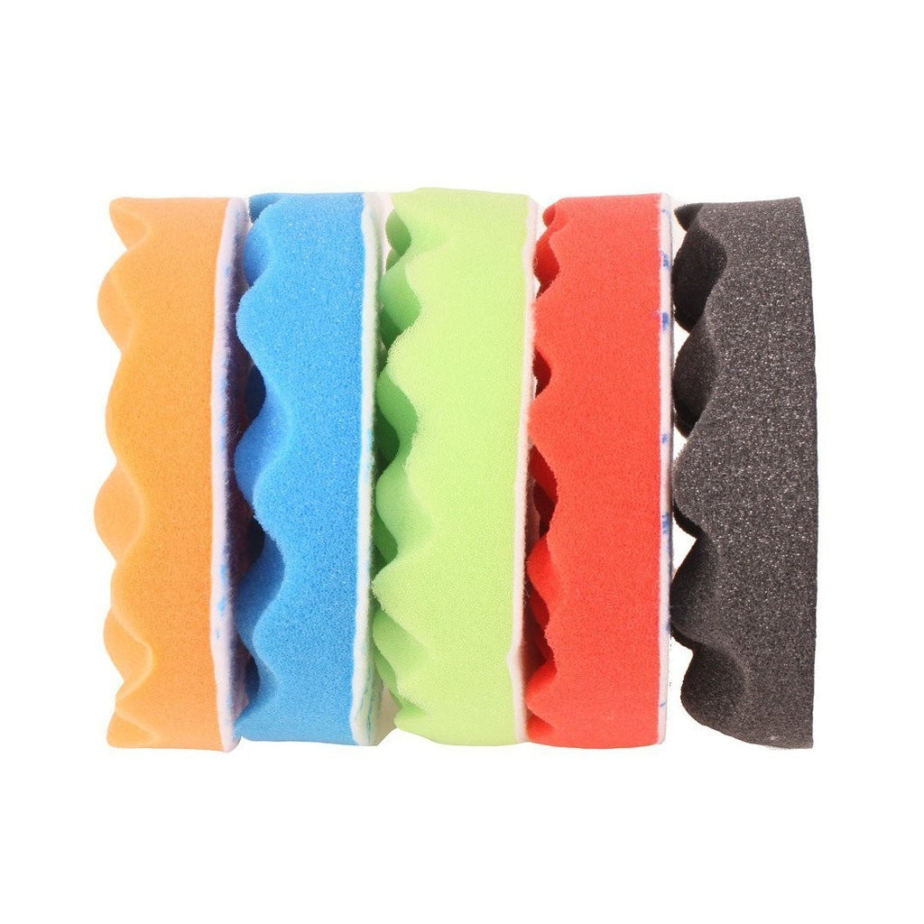 Kit de 6 esponjas de disco de pulido de velcro con adaptador de pulido de automóviles 3 5 6 "
