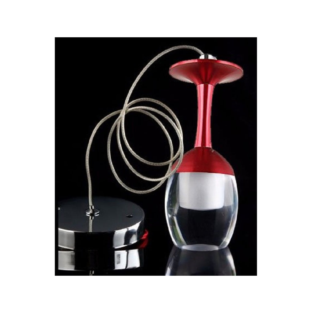 LAMPADA LAMPADARIA CALICE ROSSO LUZ LED PORTALAMPADA MODERN