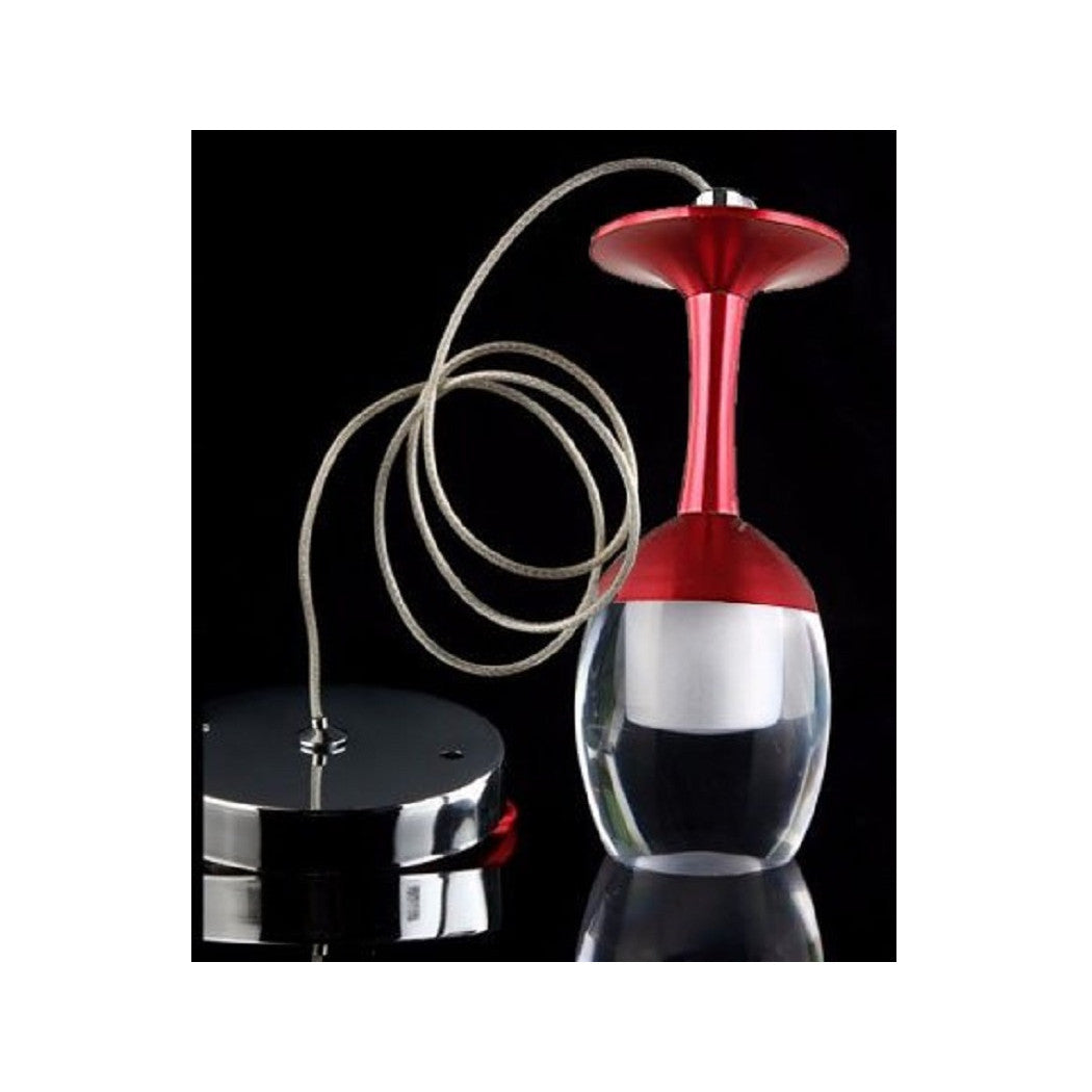 LAMPADA LAMPADARIA CALICE ROSSO LUZ LED PORTALAMPADA MODERN