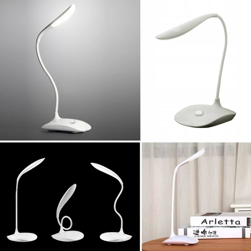 LAMPADA POR SCRIVANIA 20 LED BIANCO LUCE REGOLABILE COLLO ERGONOMICO FLESSIBILE