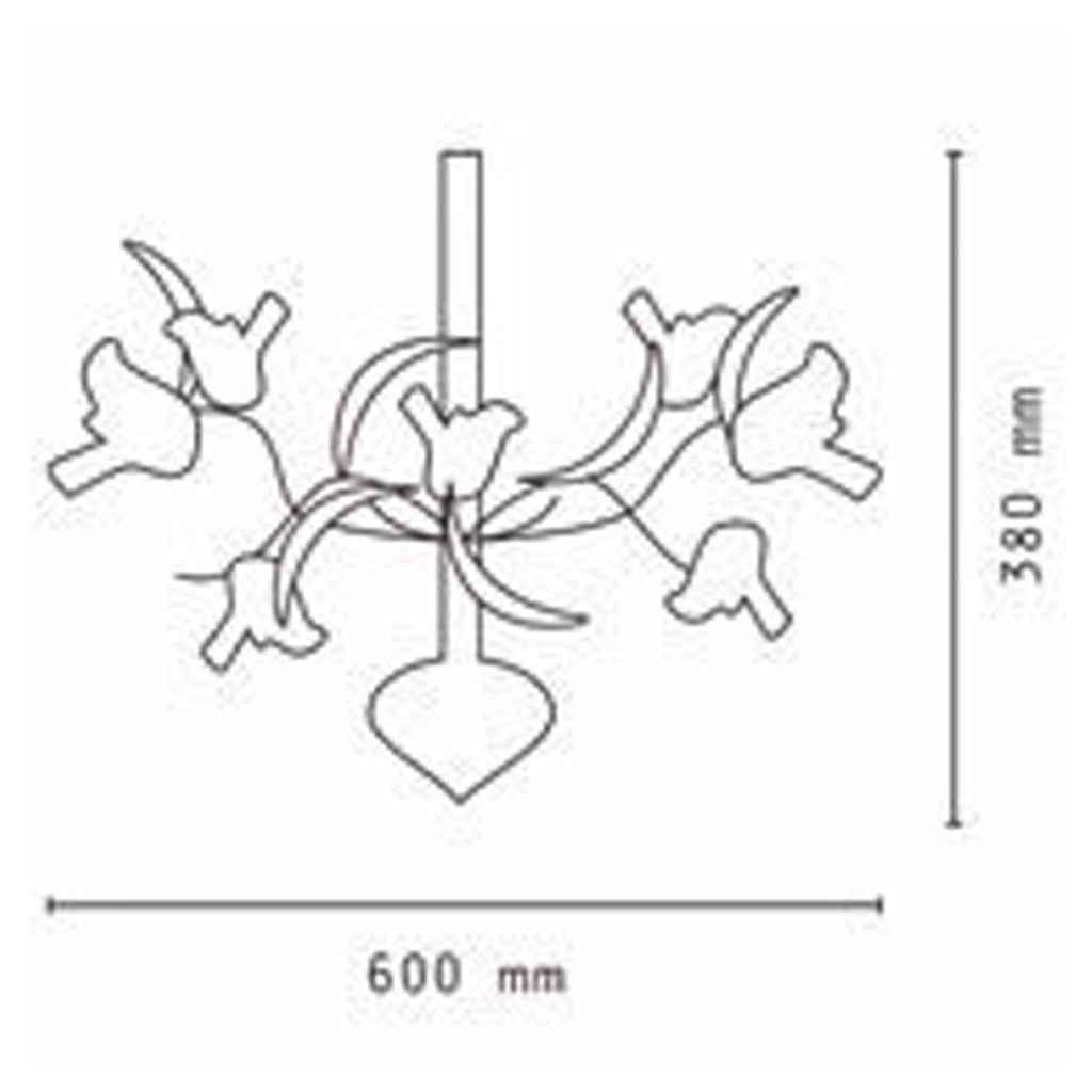 LAMPADARIA LAMPADA EN SOFFITTO CON FIORI ROSA ACCIAIO ORO VETRO LUCE LED PENDENTE