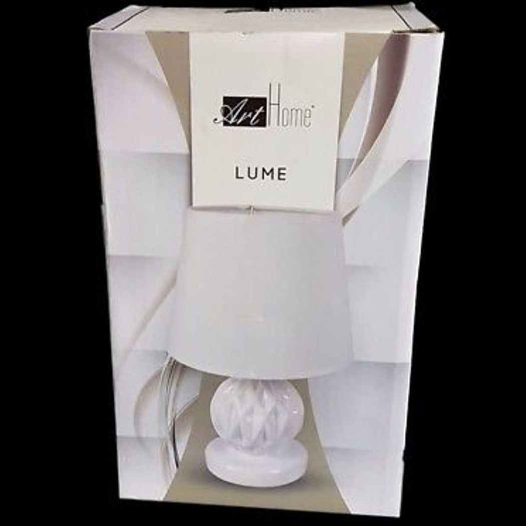 Lámpara abat jour lume rombi mesita de noche luz blanca y moderna medidas 30x20cm