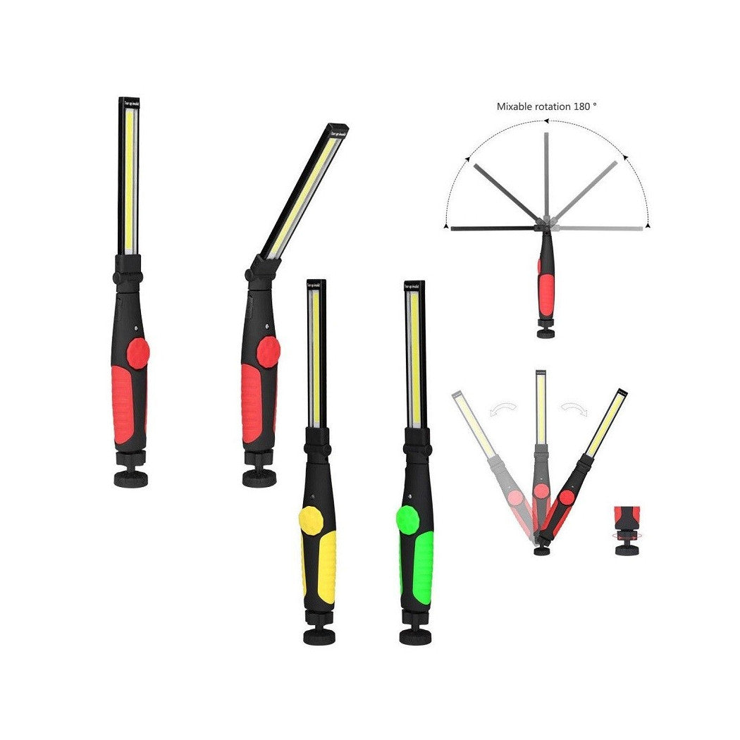 Lámpara antorcha trabajo portátil recargable slim ajustable led mazorca