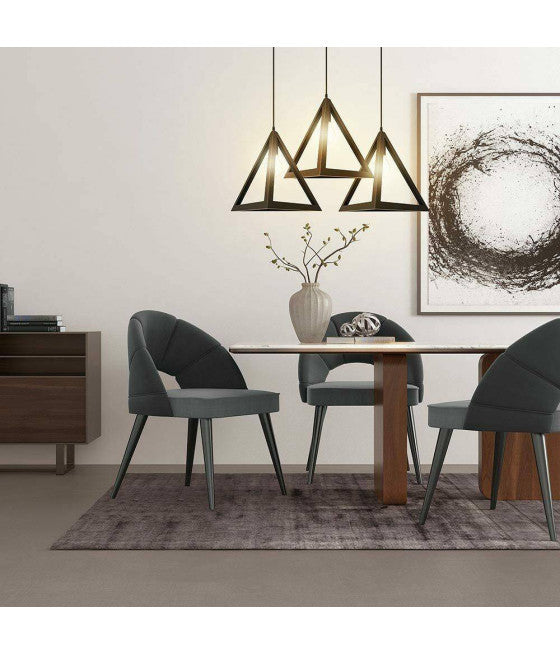 LAMPADARIA 6 LAMPADA CALICE STEEL LUZ LED PENDENT PORTALAMPADA