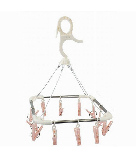 Ropa Ropa 24 Pinzas Pinzas 40x34cm Gancho plegable Colgando Ropa de plástico