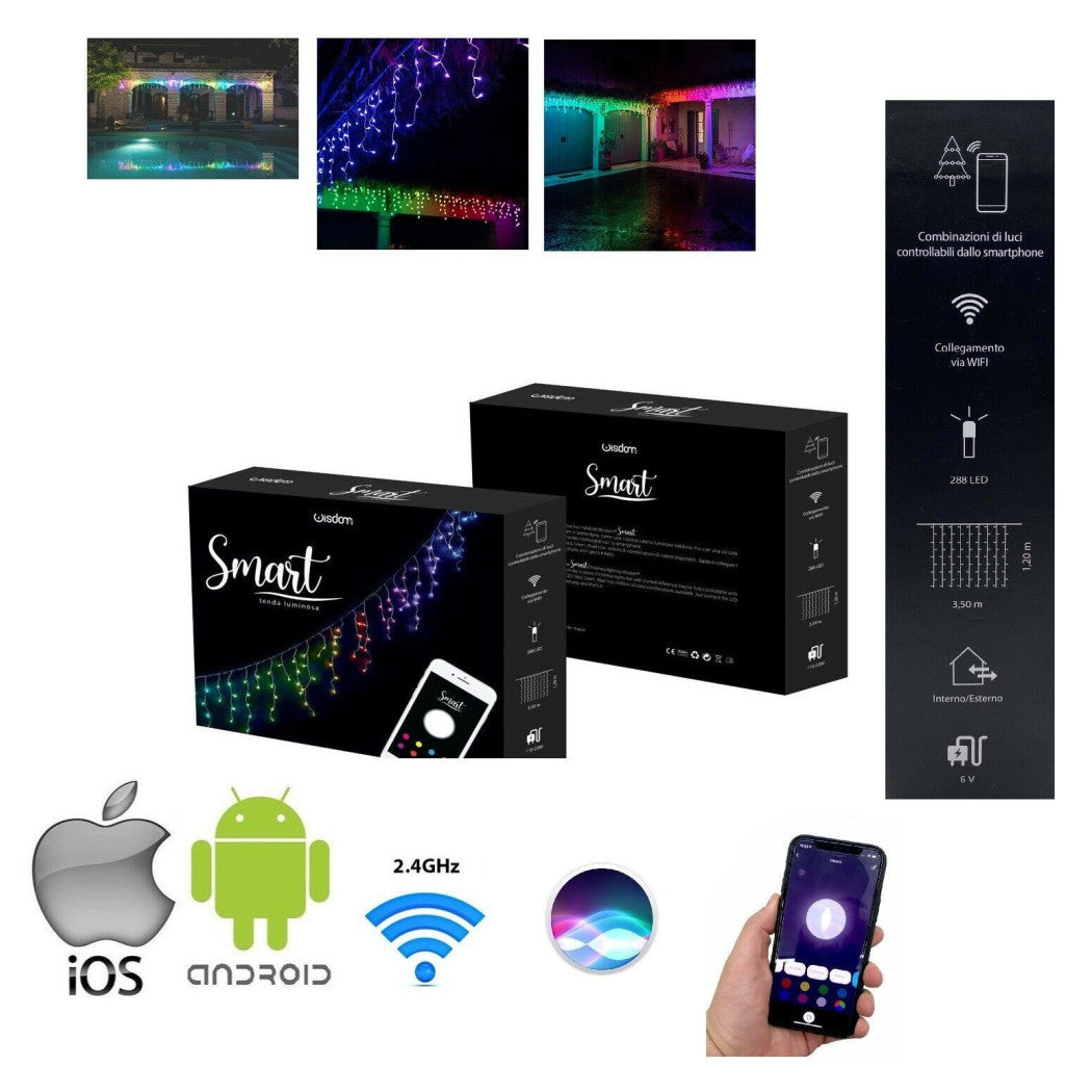 LUMINOSA TEND WITH SMART REMOTE CONTROL CON APP 288 LED LUZ RGB 3,50X1,20MT