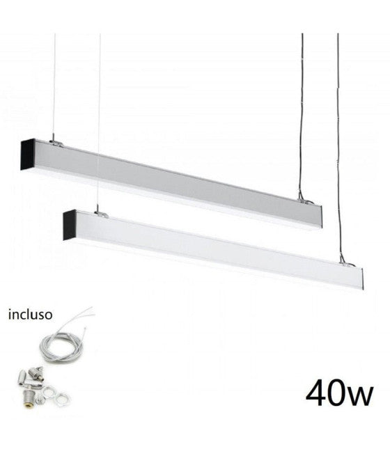 PENDENTE LAMPADARIA BARRA QUADRATO BIANCO 50X60CM SOFFITTO LUCE LED APPLIQUE