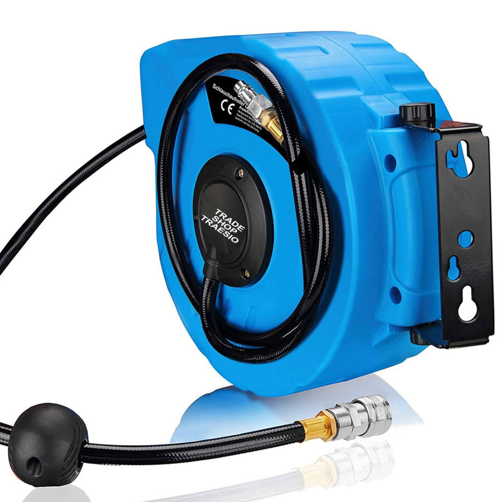 Manguera de aire comprimido con tubo 15 MT Conexión 1/4 pared de montaje en pared