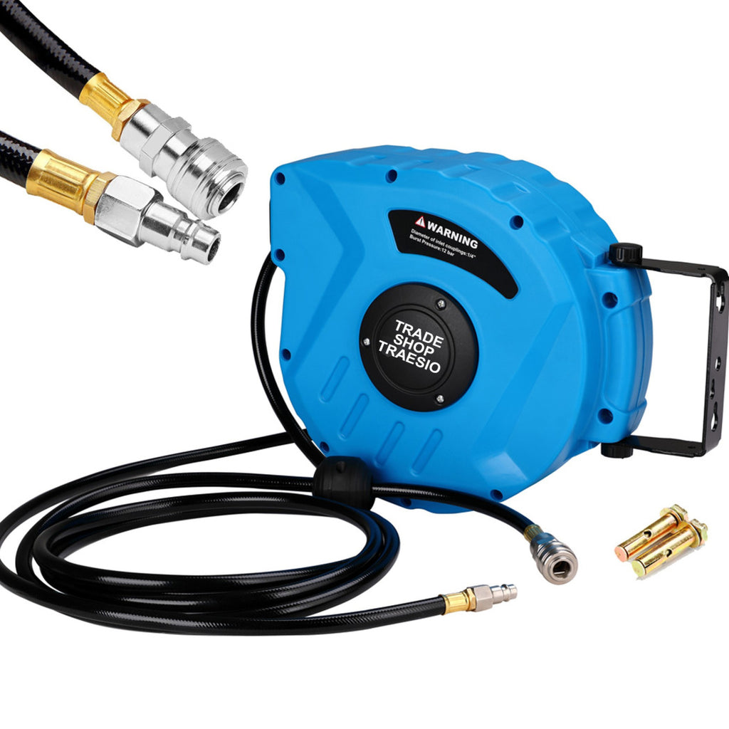 Manguera de aire comprimido con tubo 15 MT Conexión 1/4 pared de montaje en pared