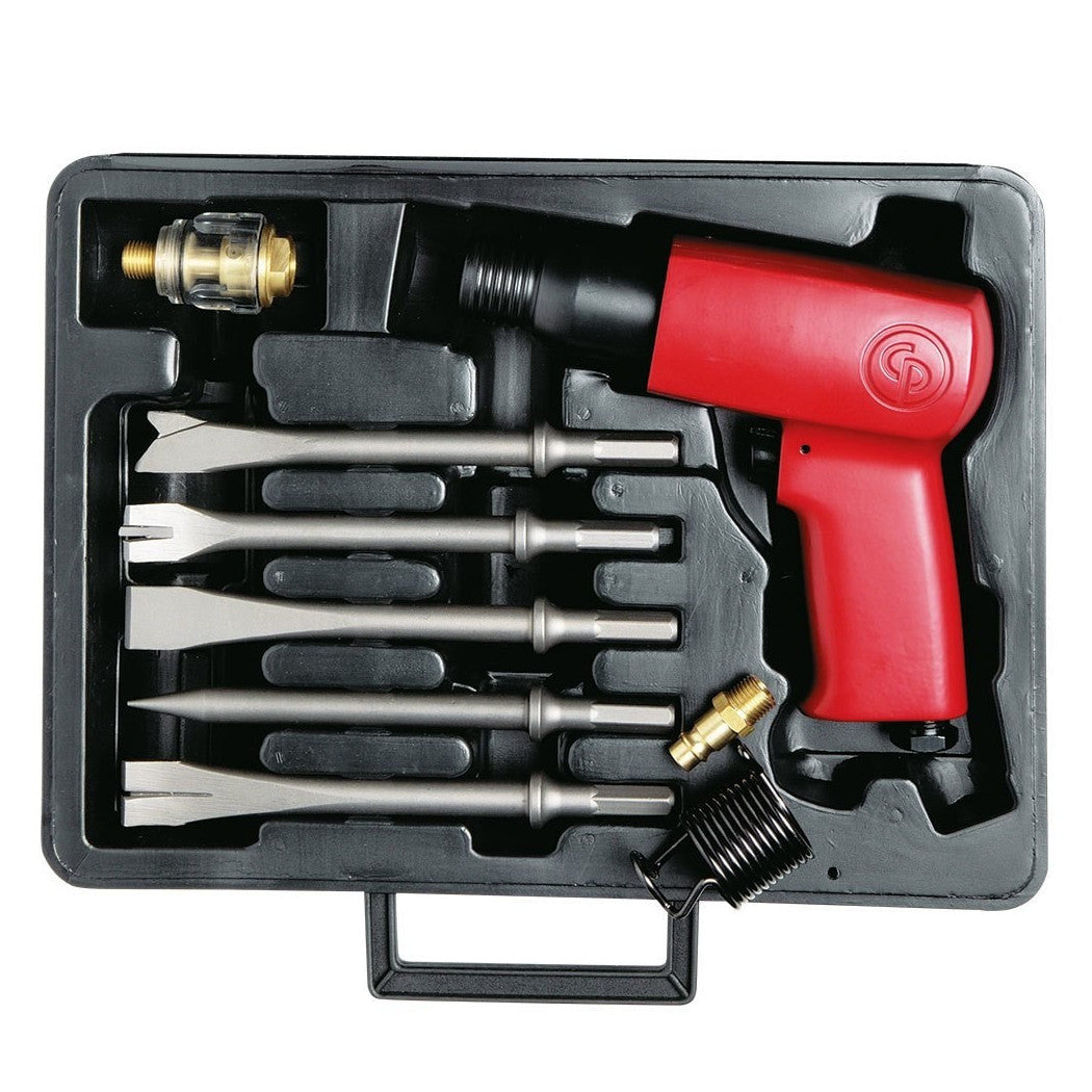 Mazo de neumáticos de cincel de aire completo con 5 cinceles de demolición