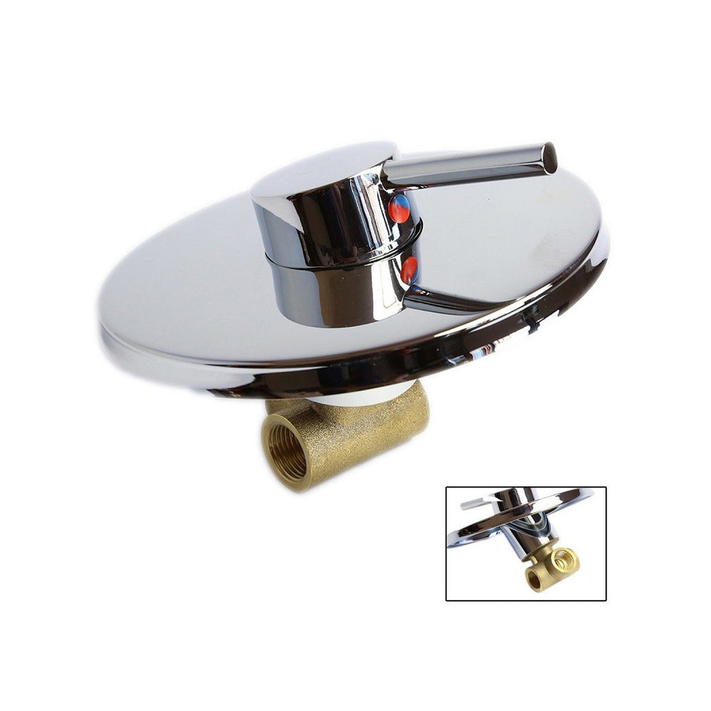 Mezclador de ducha empotrado de un solo forrado con baño redondo cromado