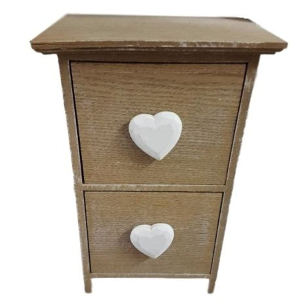 Mini Cajonera de Cajones 2 Cajones País de madera Chic Vertical