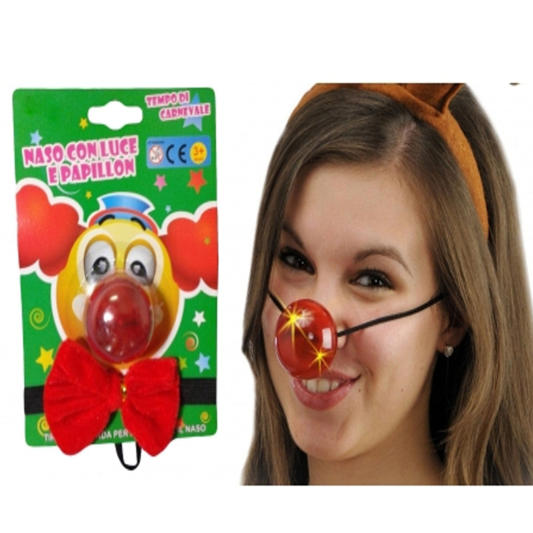Nariz con luz LED + PAPILLON Payaso Payaso Disfraz Cosplay Vestido Carnaval