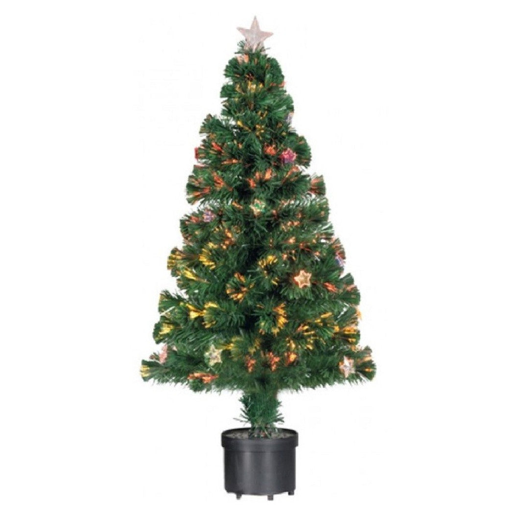 Navidad Árboles de fibra óptica 120 cm 140 puntas 18 estrellas verde color