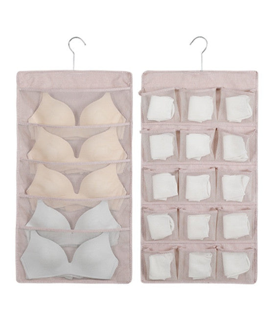 Caja de contenedor de tela 25x15x12cm con 3 bolsillos de almacenamiento Organizador