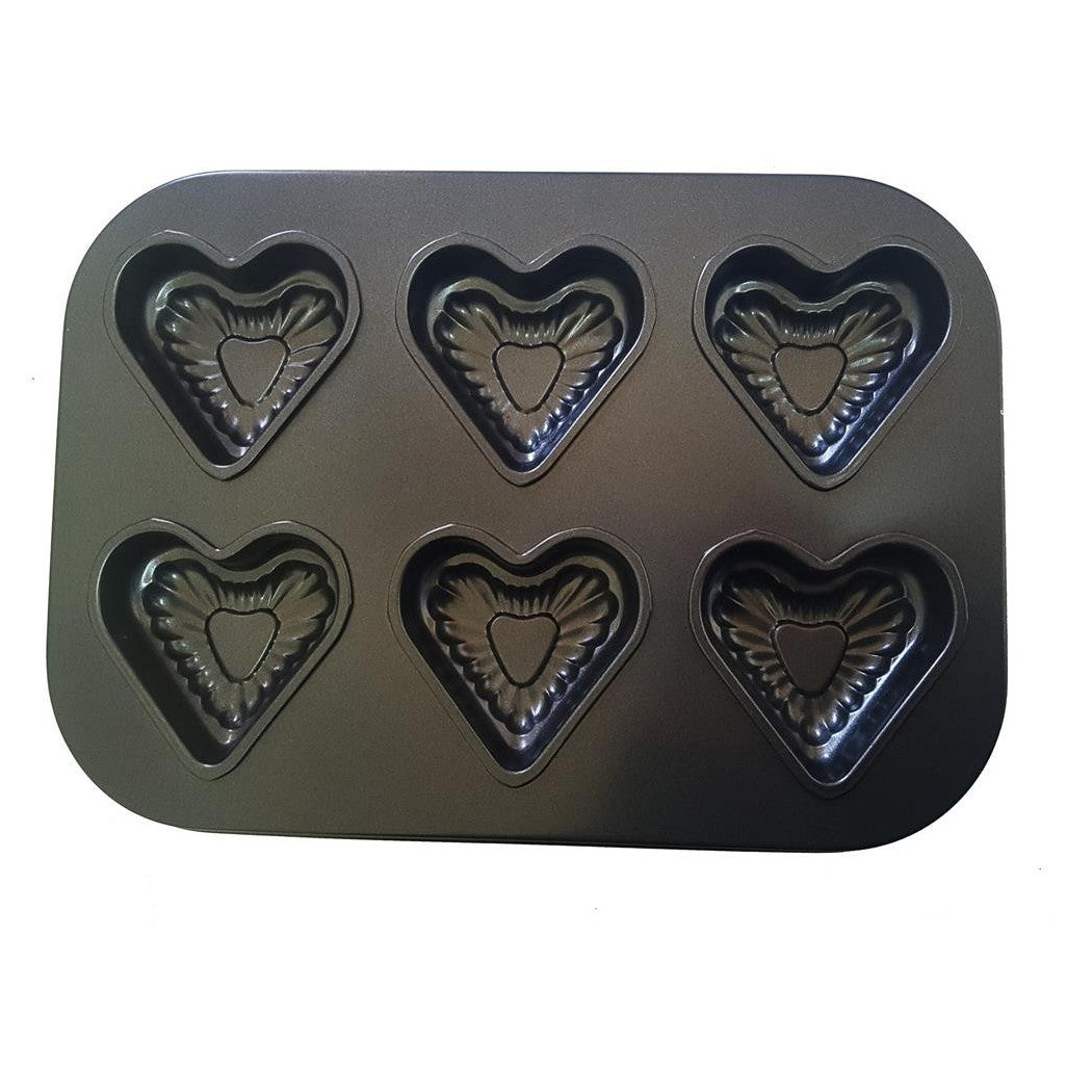 Pan para hornear forma de taza de taza de taza de corazón de corazón de aluminio Dulces