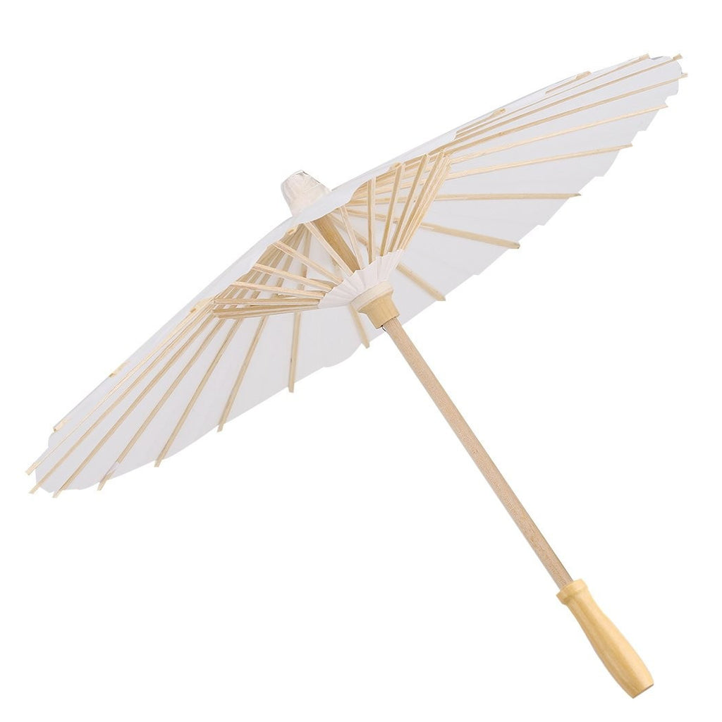 Paraguas de bambú blanco 30 cm papel de madera boda boda parasol