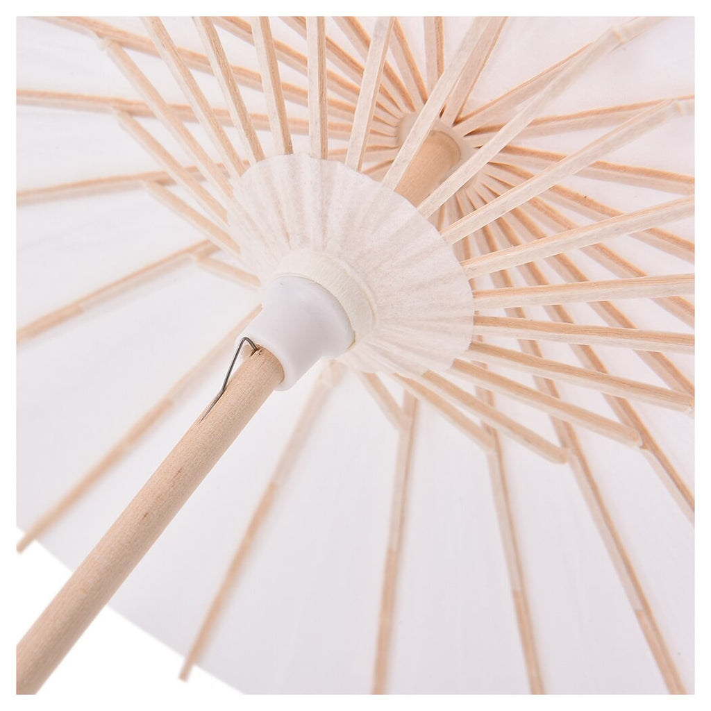Paraguas de bambú blanco 30 cm papel de madera boda boda parasol