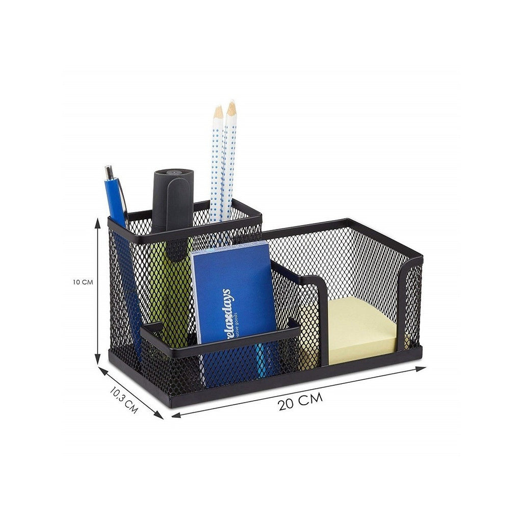 Pendero del bolígrafo IT Negro Network 3 compartimentos Pen Lápices Organizador Titular de boleto