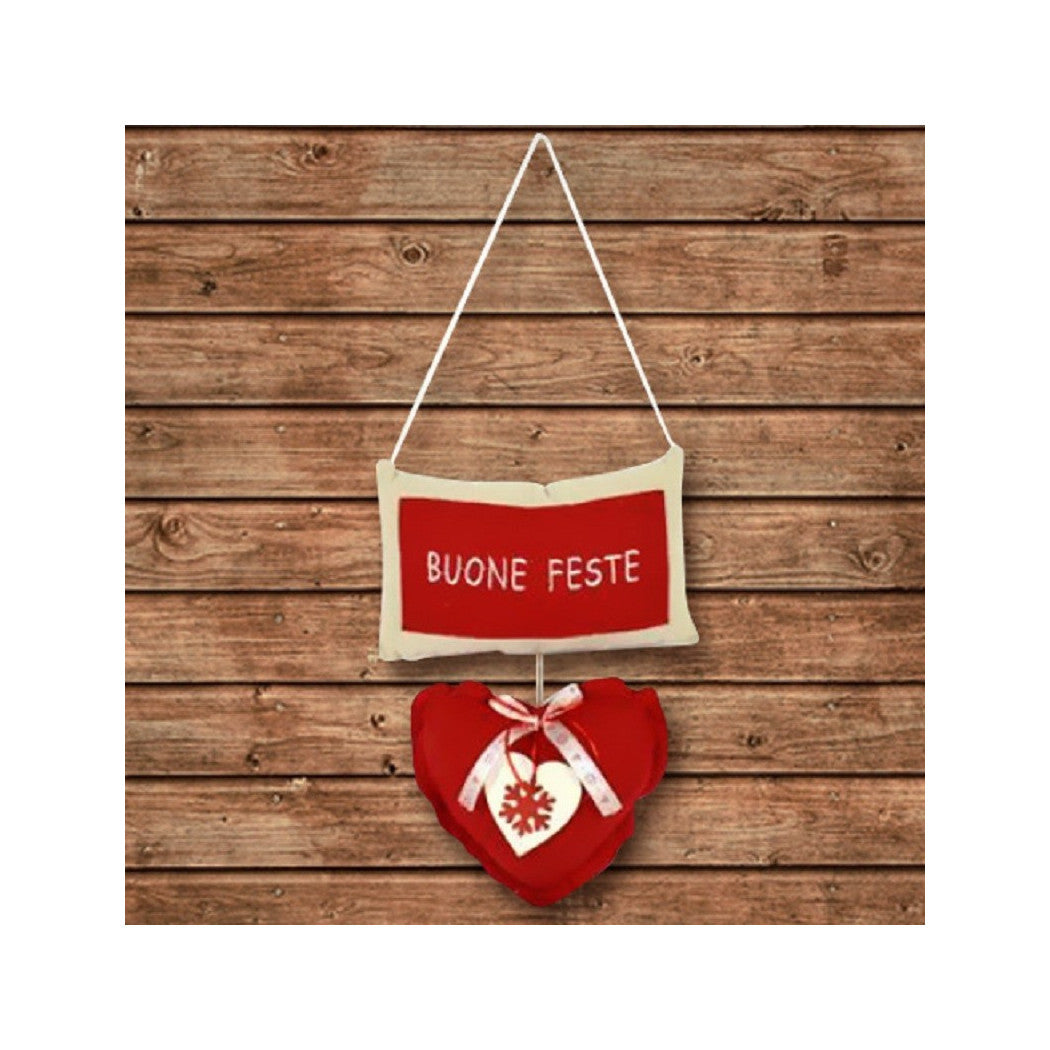 Percha de almohada con corazón y vacaciones escritas felices 2 colores decoraciones navideñas