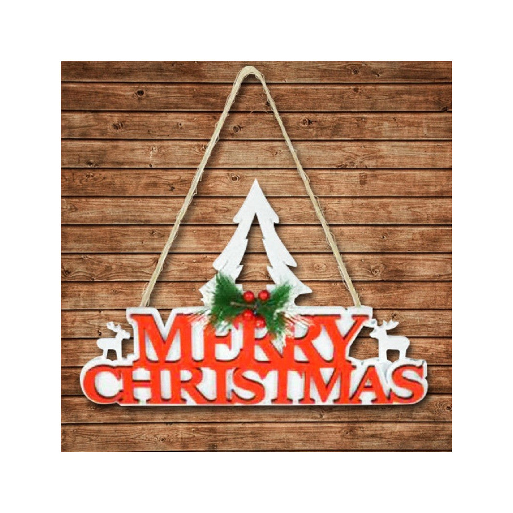 Perchas de madera para el árbol de navidad feliz en 3 colores decoraciones de navidad