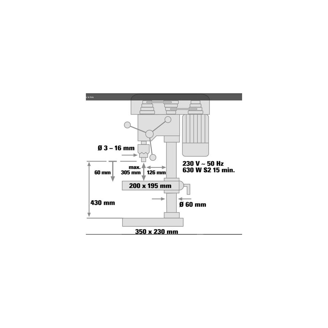 Perforación de columna Einhell BT-BD 701 630W 850mm de altura con 12 velocidades diferentes