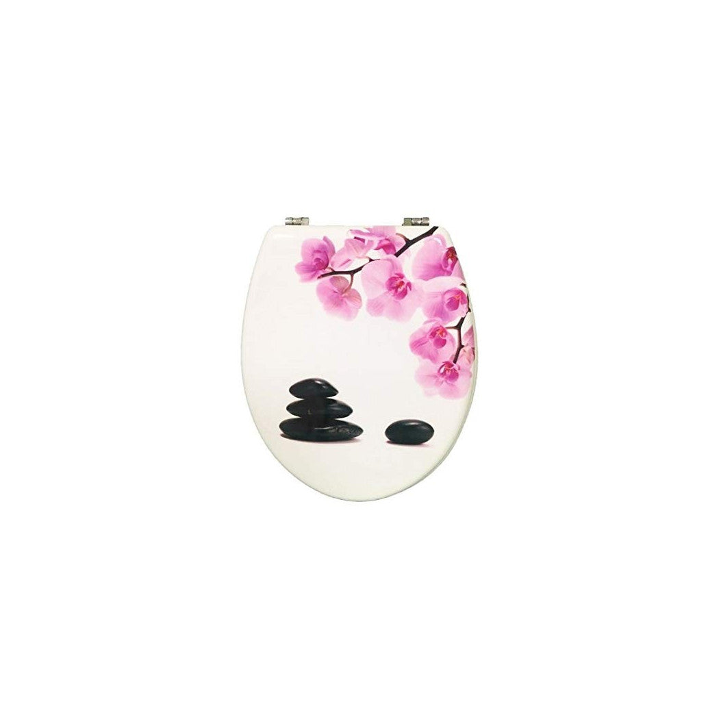 Piedras de madera universales de piedra de piedra, negro y flores, tableta de asiento