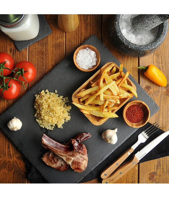 Placa de piedra de pizarra rectangular Rango de 10x30cm para alimentos fríos calientes