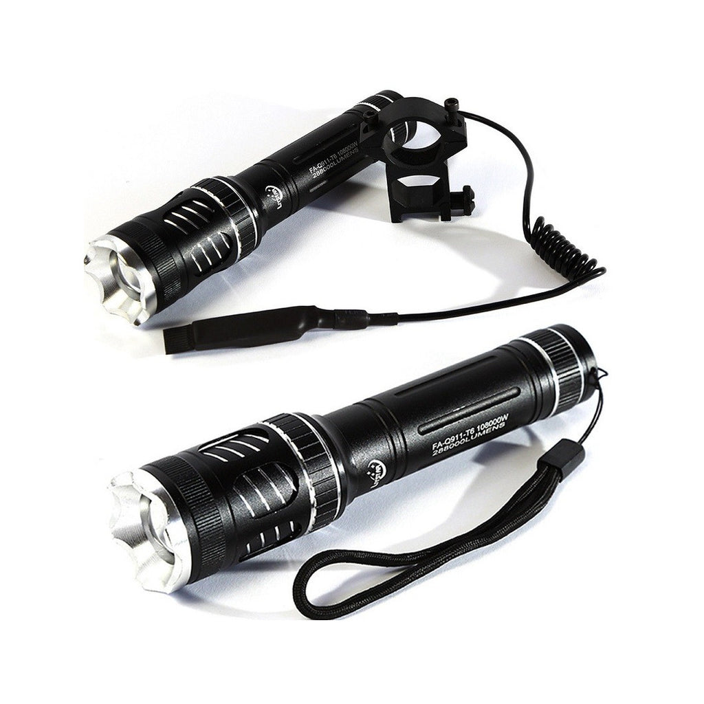 Policía recargable LED STACK TORDCH CON RIFLE ATAQUE CONTROL REMOTO 100M 911