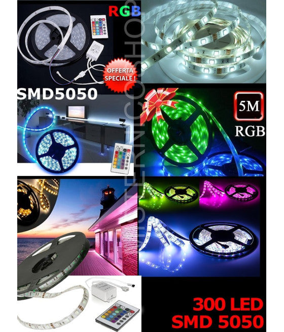 KIT STRISCIA LED CON INTERRUTTOR TOUCH DIMMER BIANCO CALDO 3000K 7.5 WATT