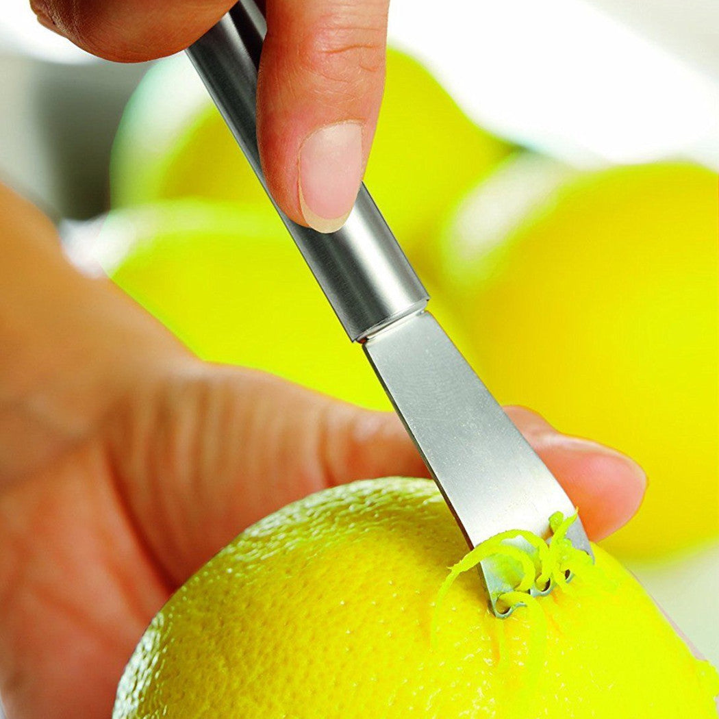 Rigalimoni chatarra cítricos frutas rasguño cáscara cáscara naranjas limones acero