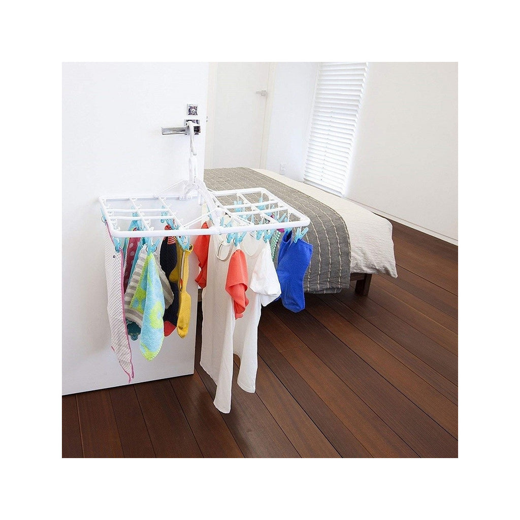 Ropa Ropa 24 Pinzas Pinzas 40x34cm Gancho plegable Colgando Ropa de plástico