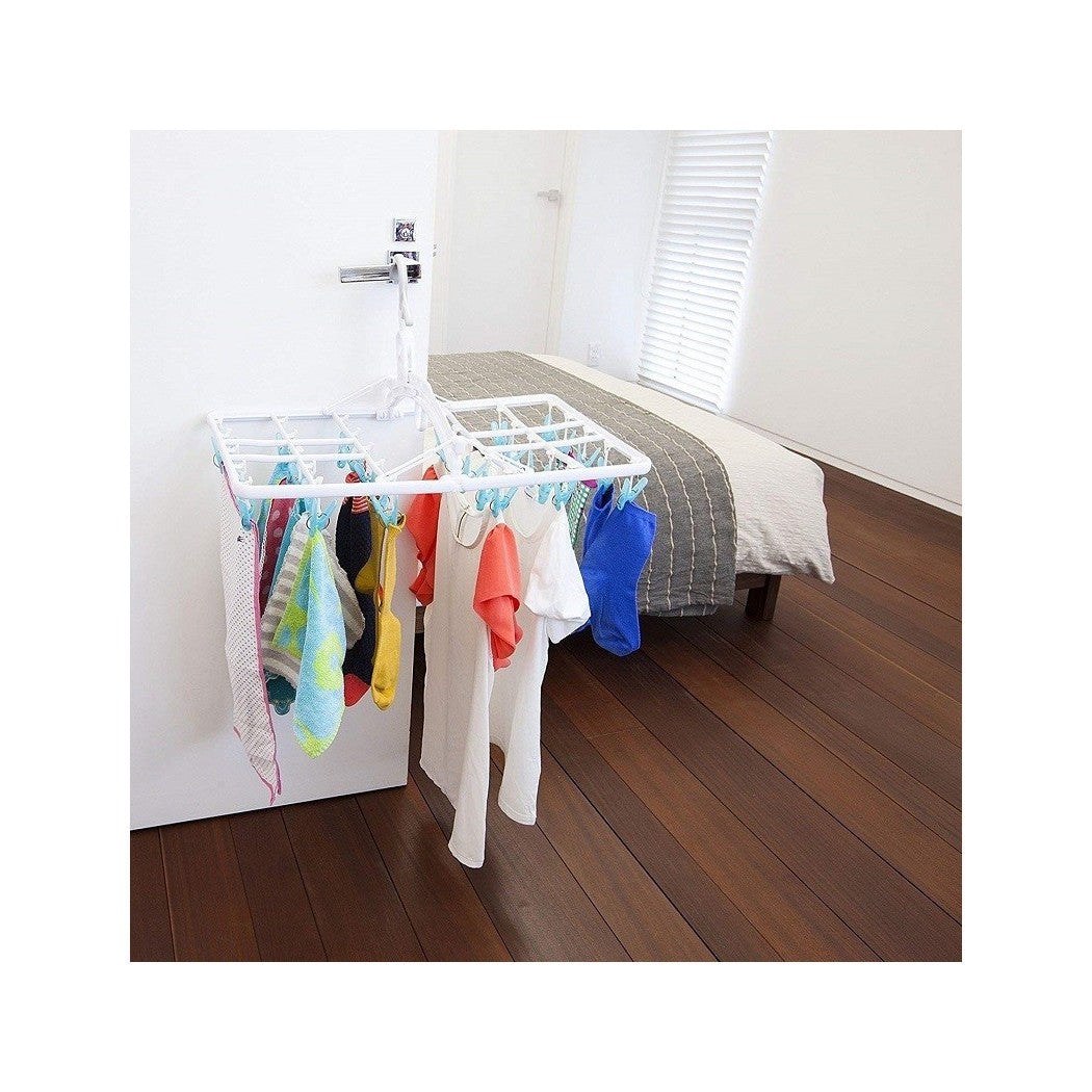 Ropa Ropa 24 Pinzas Pinzas 40x34cm Gancho plegable Colgando Ropa de plástico