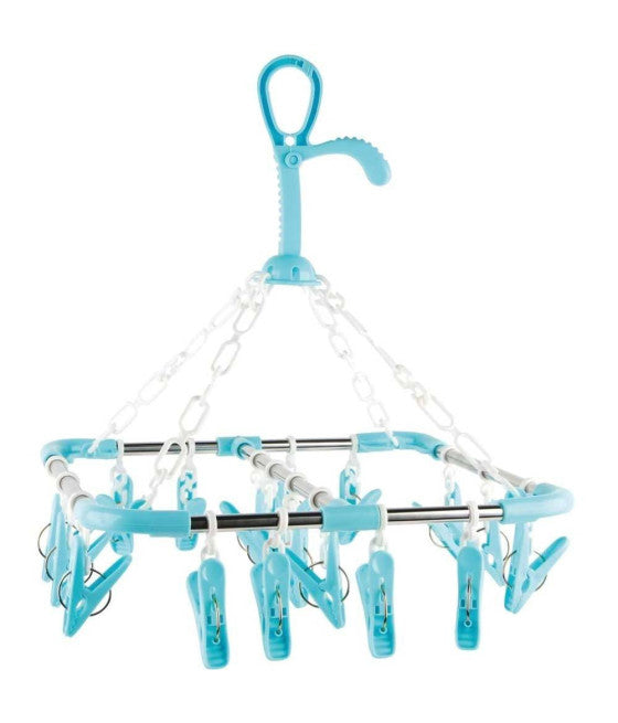 Limpiador de secado 18 Pinzas Pinzas 34x34cm Gancho plegable Ropa de plástico