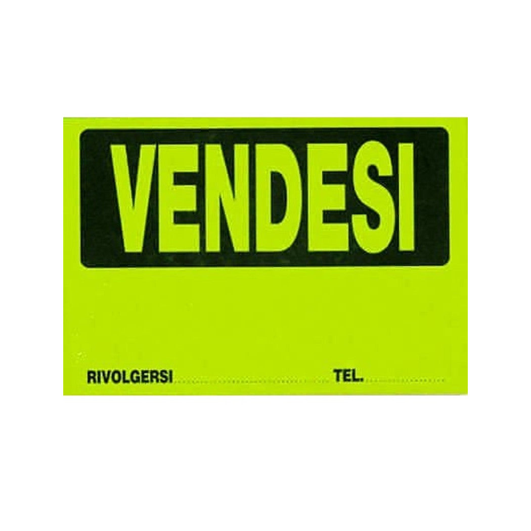 Señal de venta plastificada con señalización de 30 x 20 cm escrita