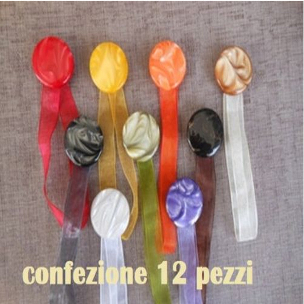 Set 12 Legamenta Legamenta detiene las cortinas redondas de colorido Diámetro 4 cm