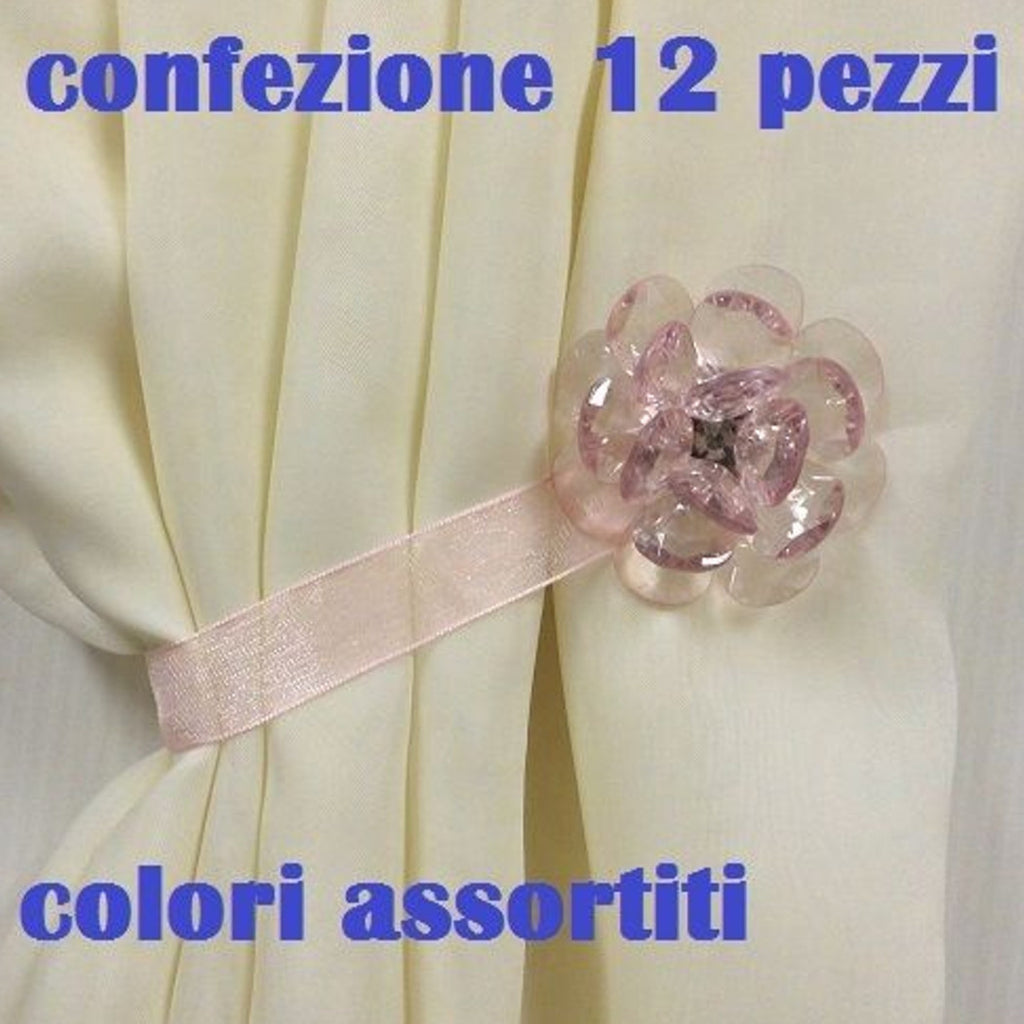 Set 12 Leggiata Legamento detiene el diámetro de la flor de cristal de cristal colorido 5 cm