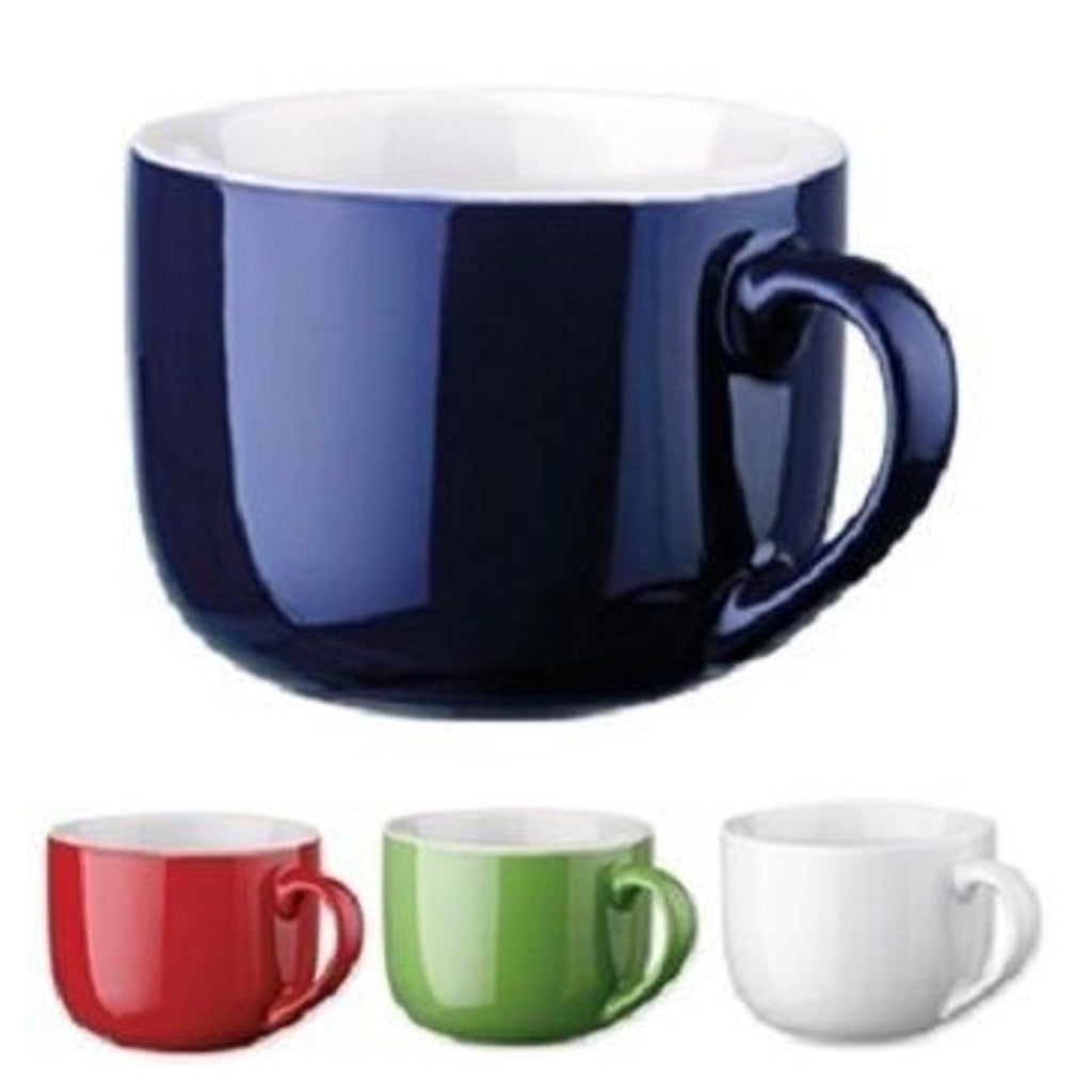Set 12 piezas de taza de taza de porcelana de colorido café de leche 450 ml