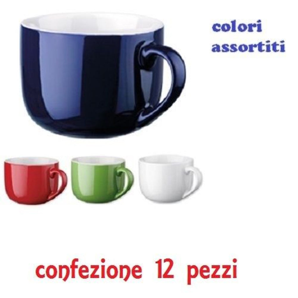 Set 12 piezas de taza de taza de porcelana de colorido café de leche 450 ml