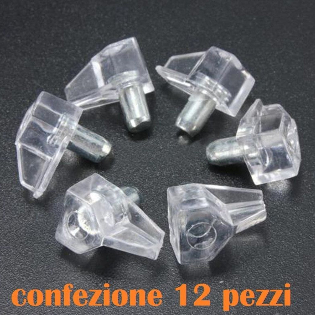 Set 12 PIOLI Soportes de plástico para estantes Soporte de soporte de estantes de apoyo