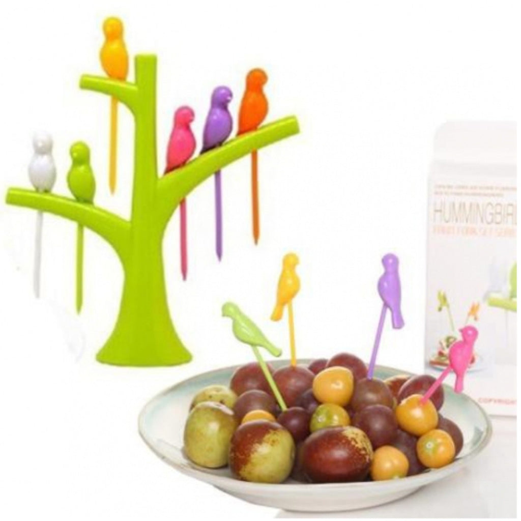 Set 2 shaft supports 6 door perch from fruit shape birds skewers