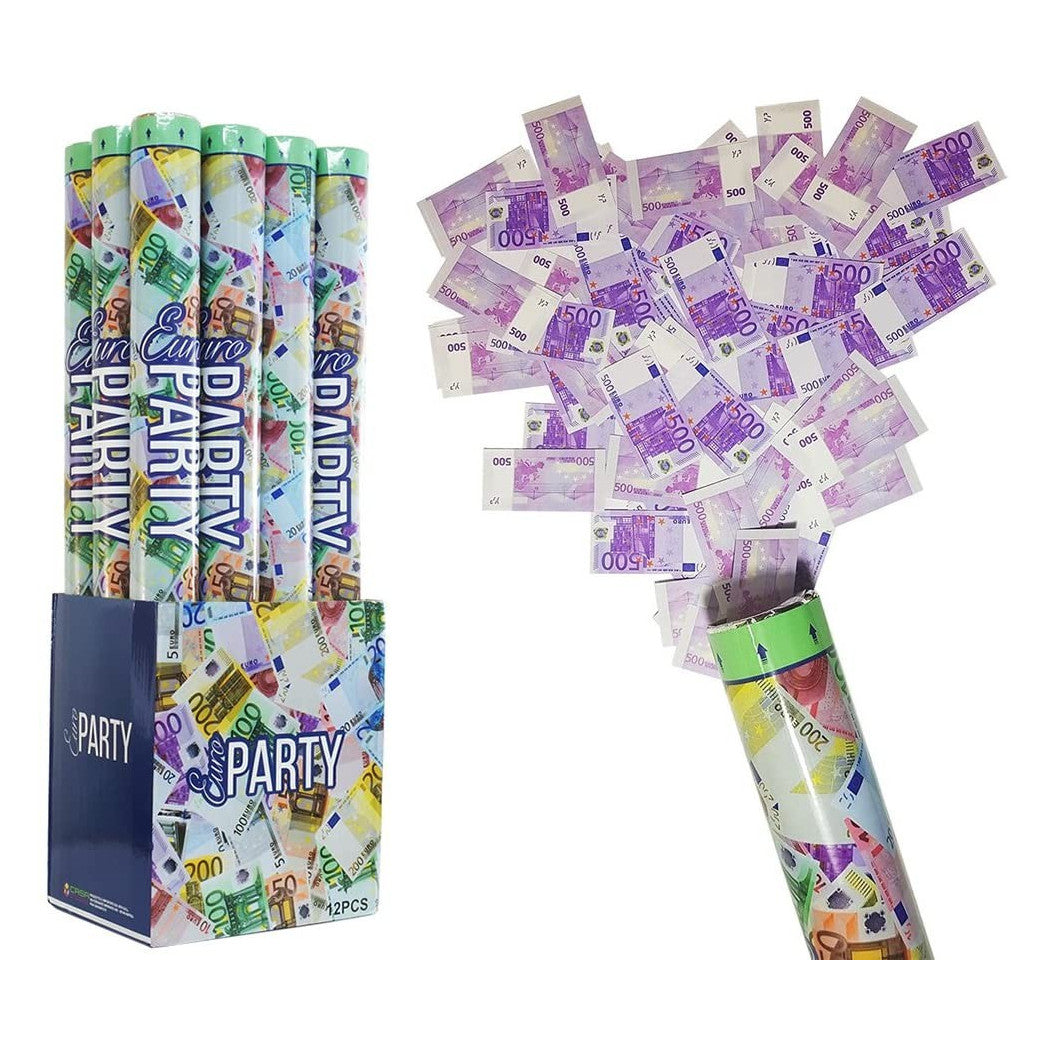 Set 2 Tubos Tiro Dinero Billetes Tubo 40 cm Grado de Fiesta Boda