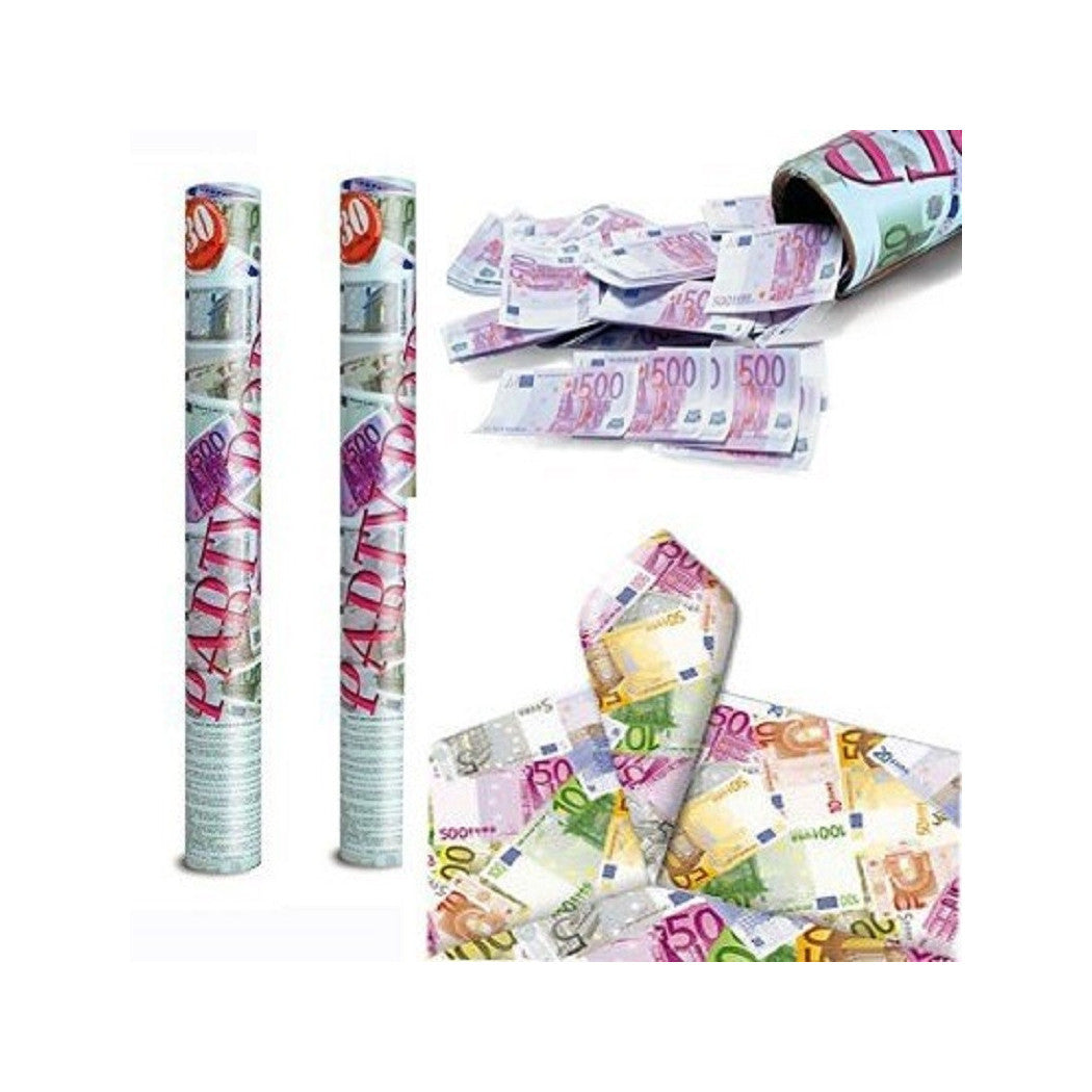 Set 2 Tubos Tiro Dinero Billetes Tubo 40 cm Grado de Fiesta Boda
