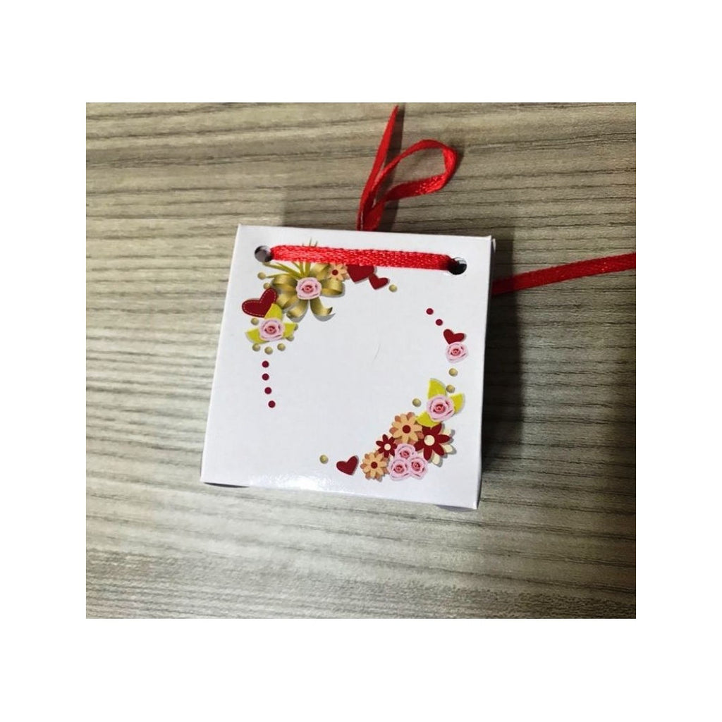 Set 24 Favor White Box Red Brillo Papel Kideline Rice Bodas
