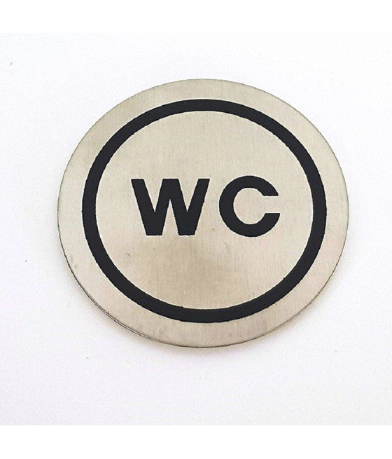Hombre firma signo inodoro baño plato plato plato adhesivo