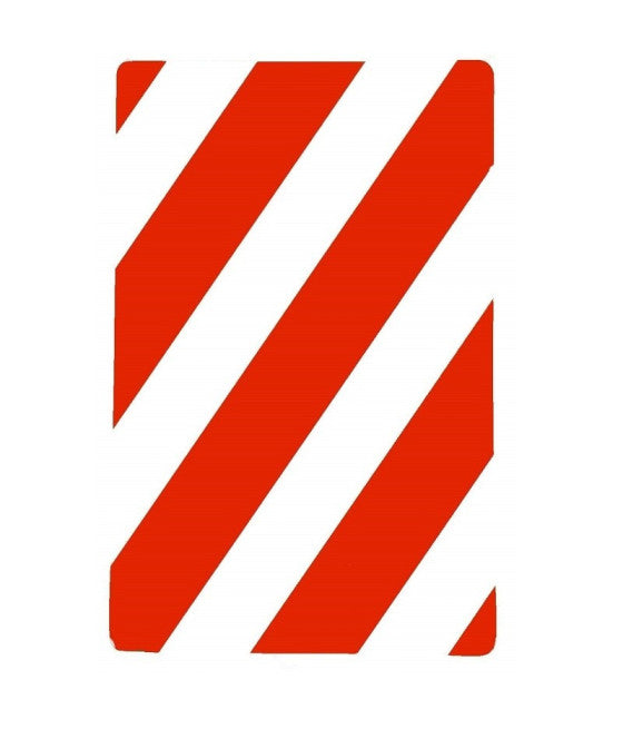 Set 3 signos Strips oblicuza Blanco Rojo 30x20cm Muestra de señalización de seguridad