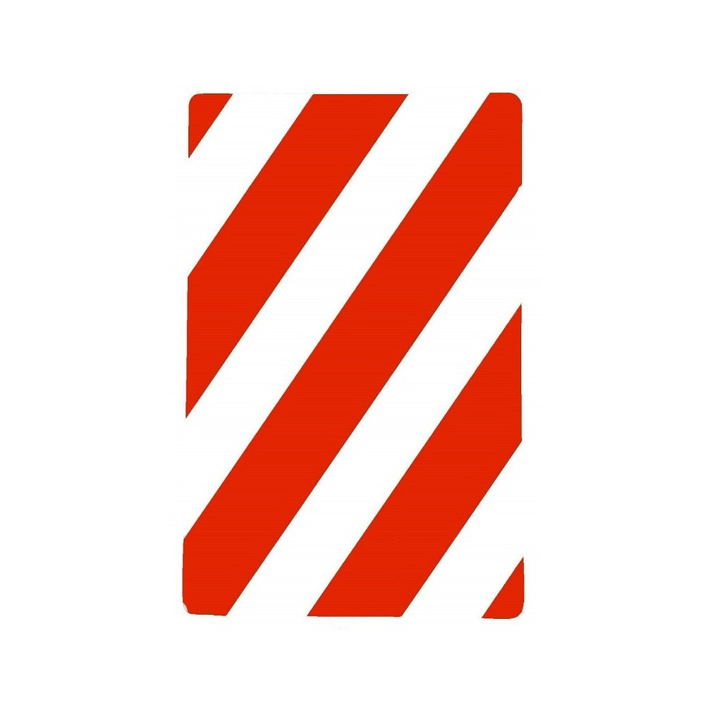 Set 3 signos Strips oblicuza Blanco Rojo 30x20cm Muestra de señalización de seguridad